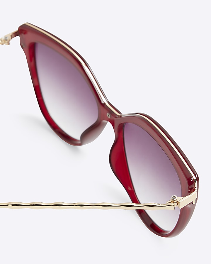 Red Cat Eye Gold Arm Sunglasses