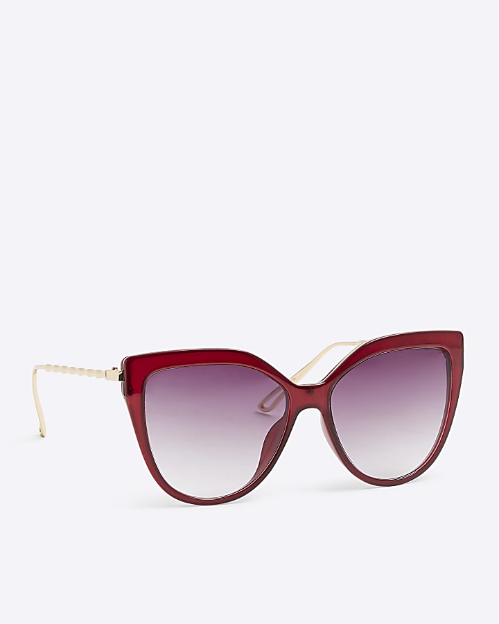 Red Cat Eye Gold Arm Sunglasses