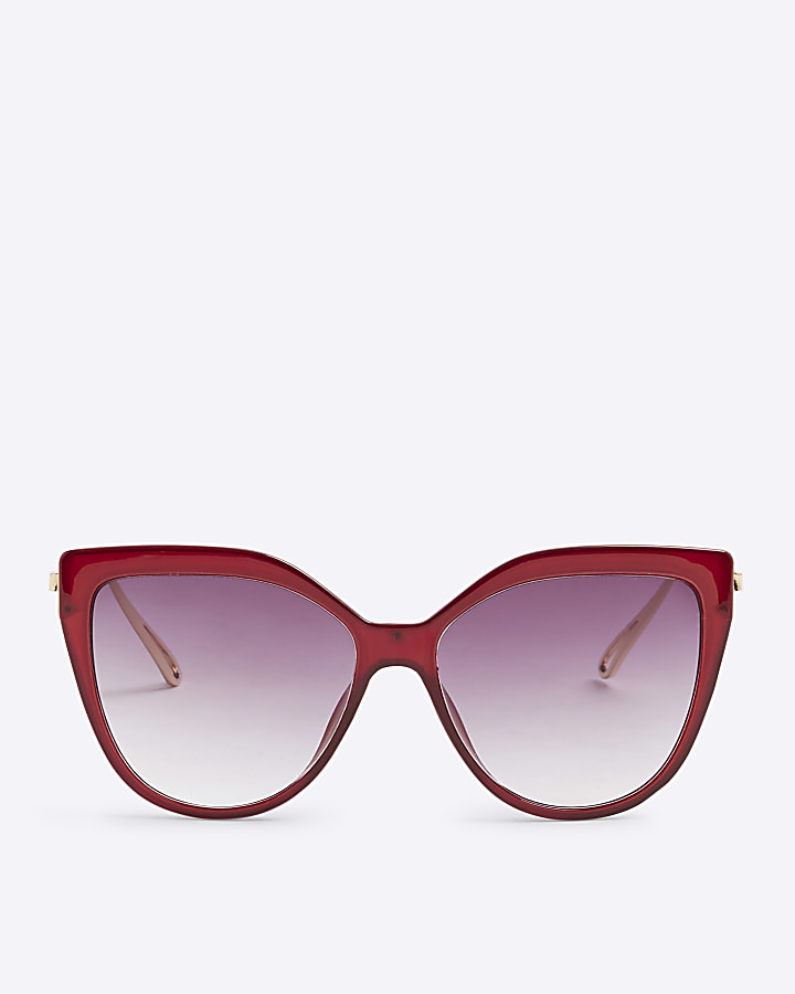 Red Cat Eye Gold Arm Sunglasses