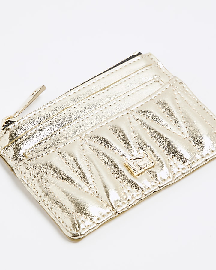 Gold Quilted Card Holder