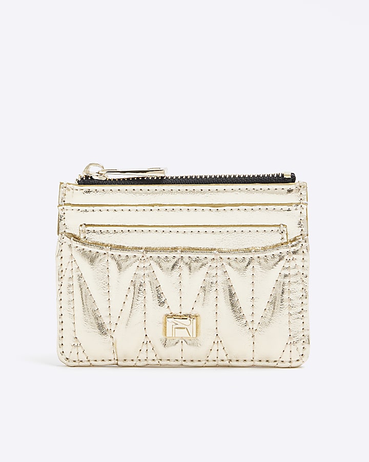Gold Quilted Card Holder