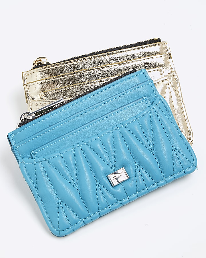 Blue Quilted Card Holder