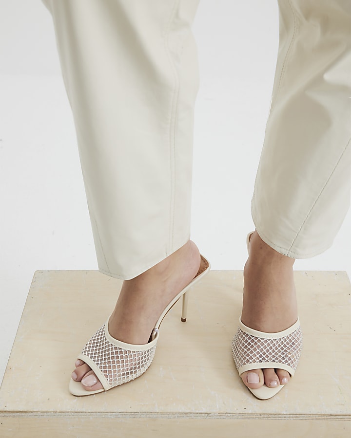 River island white mules online