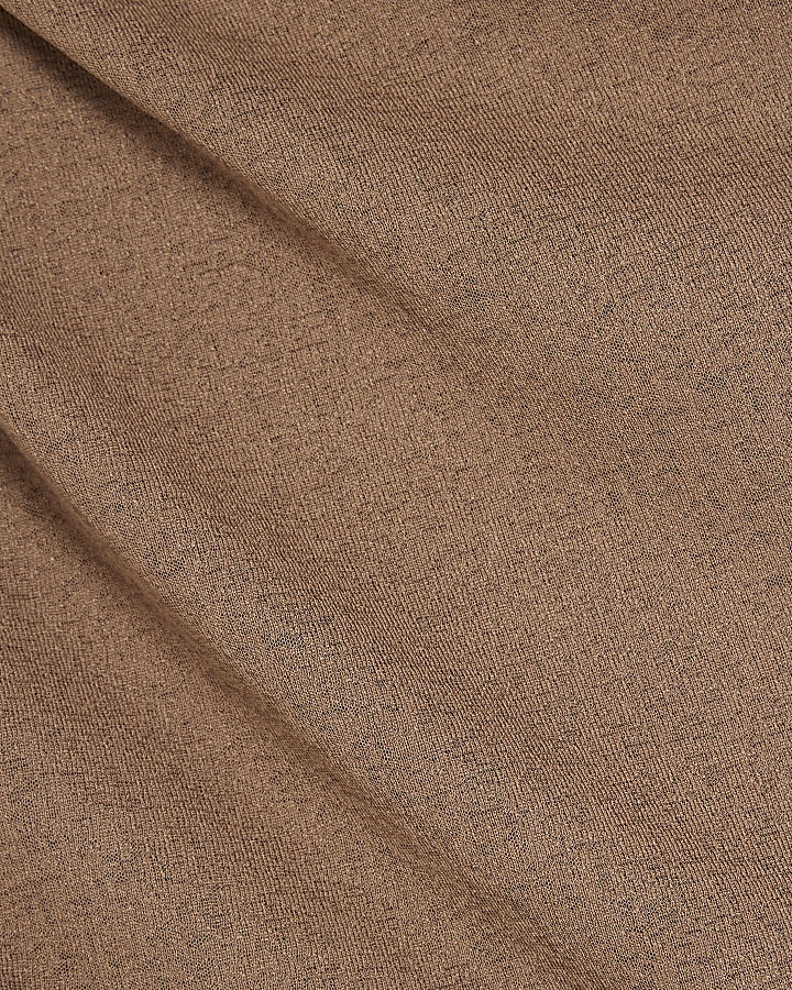 Brown Drape Ruched Tank Top