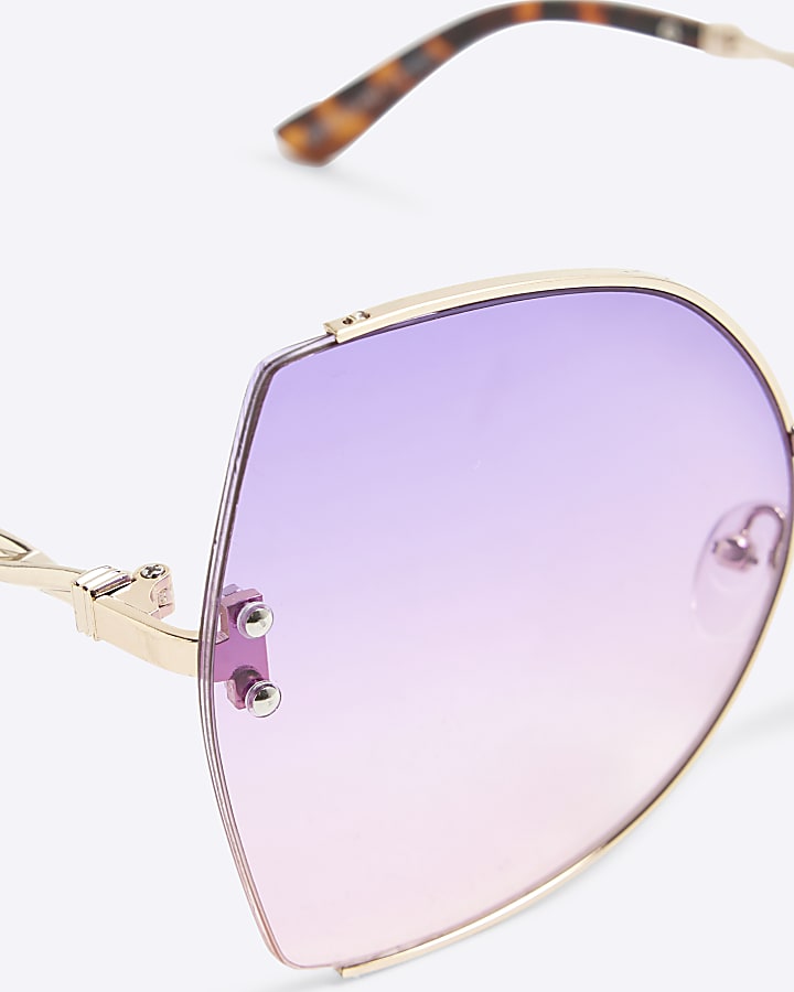 Silver Butterfly Rimless Sunglasses