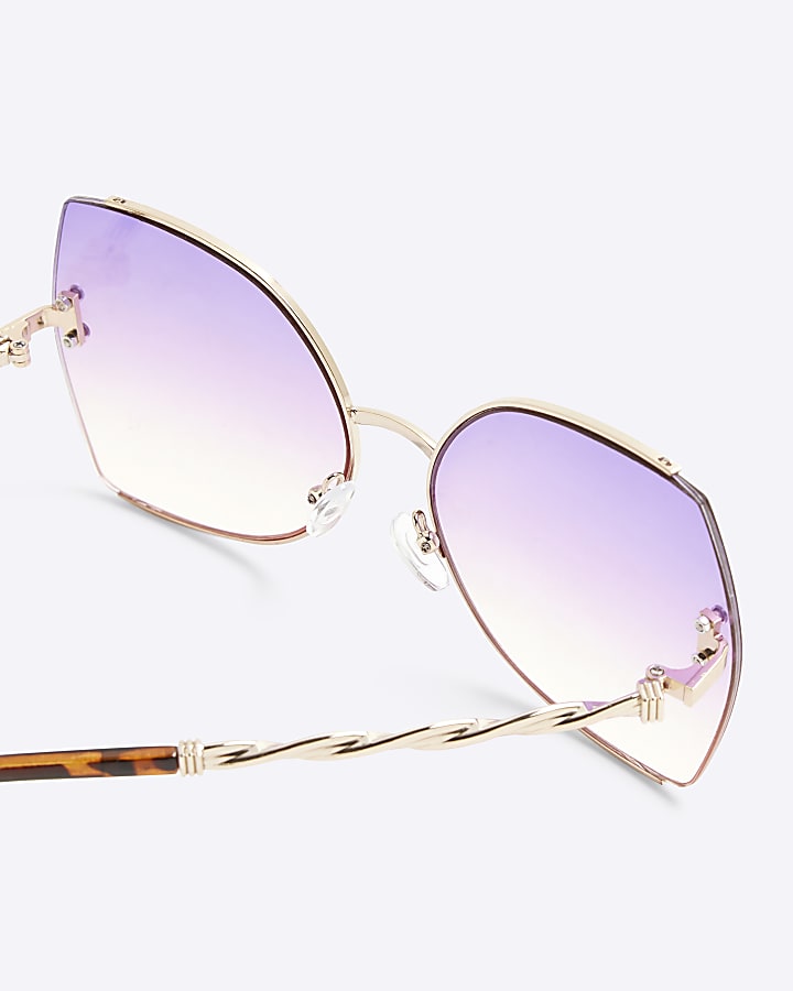 Silver Butterfly Rimless Sunglasses