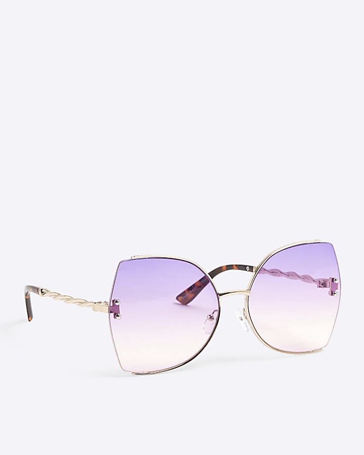 Silver Butterfly Rimless Sunglasses