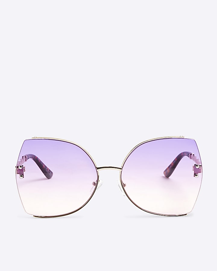 Silver Butterfly Rimless Sunglasses