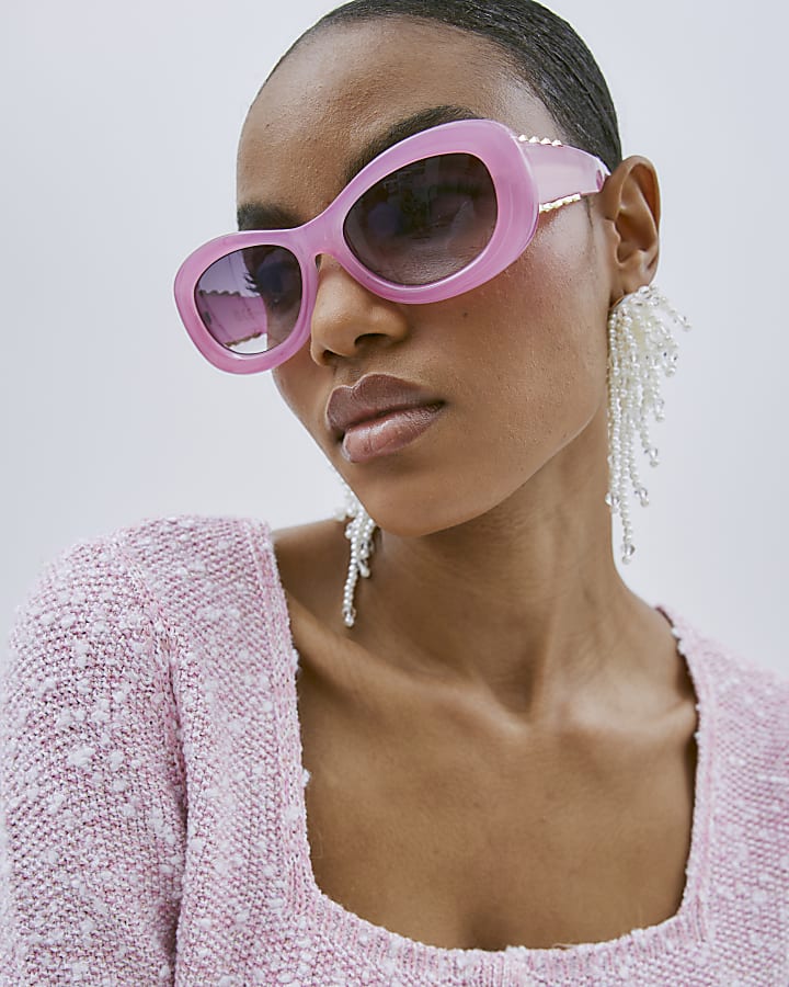 Pink Bubble Round Sunglasses