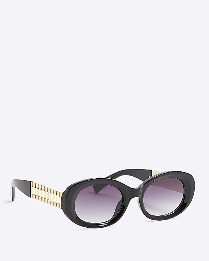 Black Oval Link Sunglasses