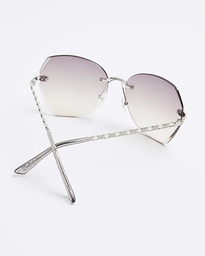 Silver Oversized Sunglasses