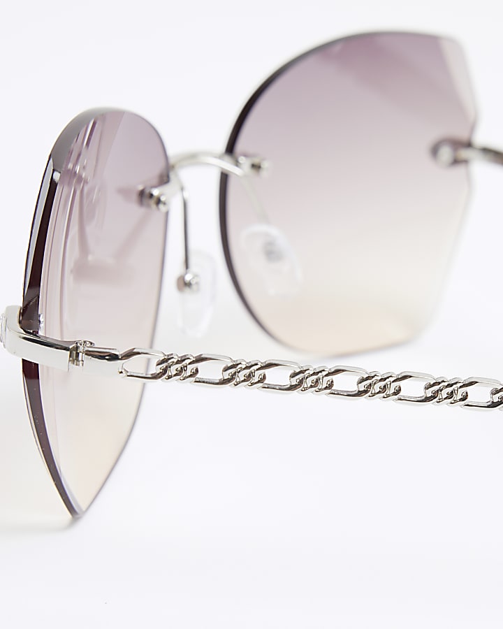 Silver Oversized Sunglasses