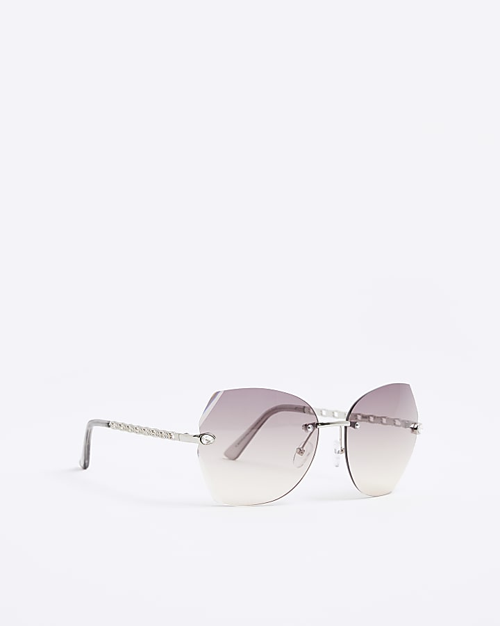 Silver Oversized Sunglasses