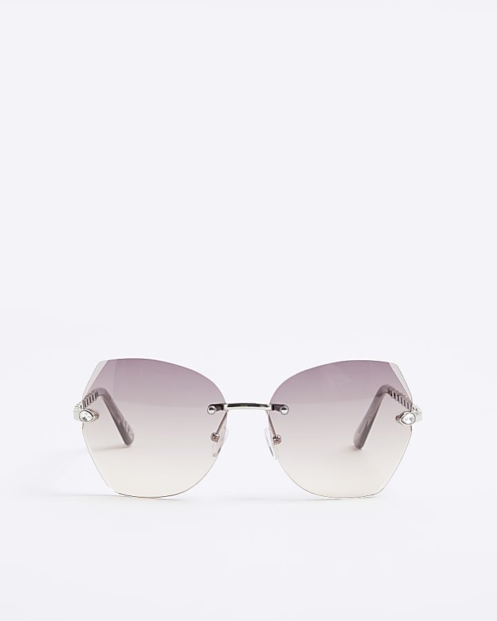 Silver Oversized Sunglasses