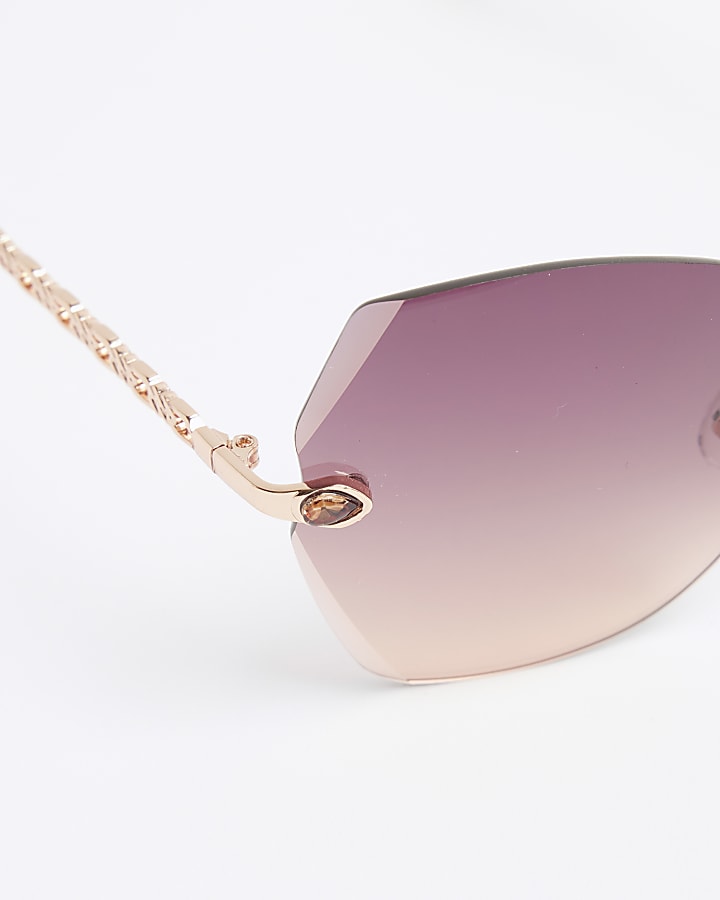 Rose Gold Oversized Sunglasses