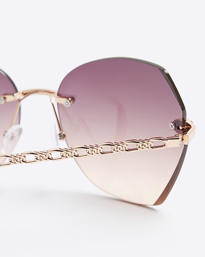 Rose Gold Oversized Sunglasses