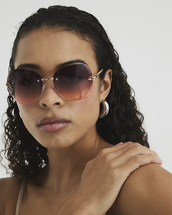 Rose Gold Oversized Sunglasses