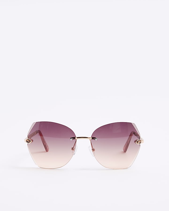 Rose Gold Oversized Sunglasses