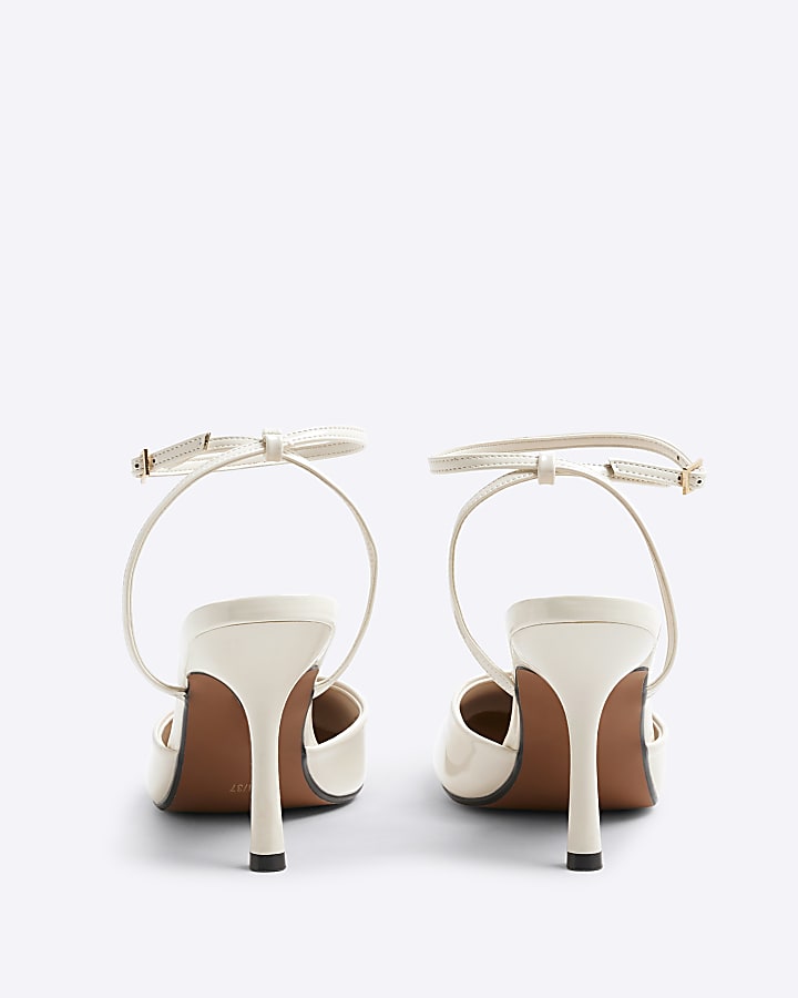 Cream Round Toe Patent Court Heels