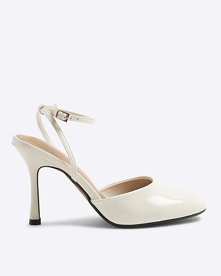 Cream Round Toe Patent Court Heels