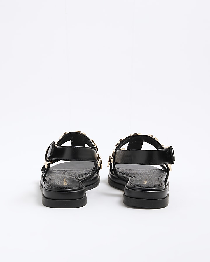 Black Studded Sandals