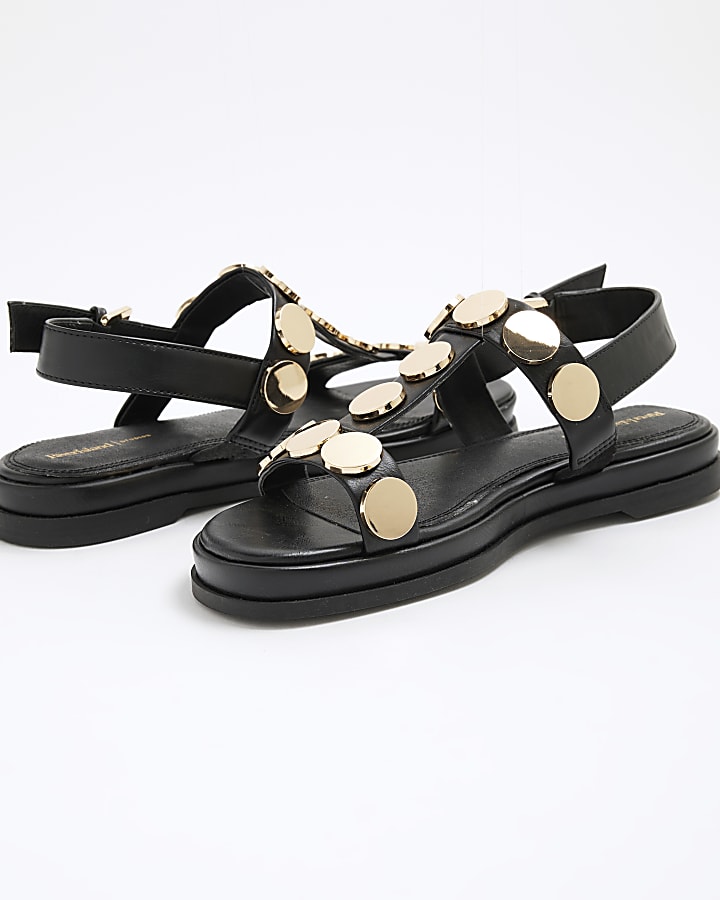 Black Studded Sandals