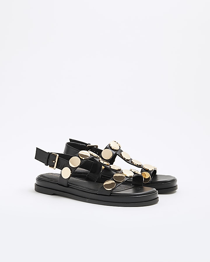 Black Studded Sandals