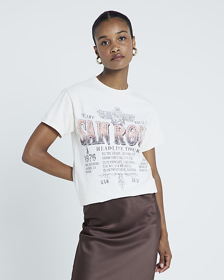 Cream San Rosa graphic t-shirt