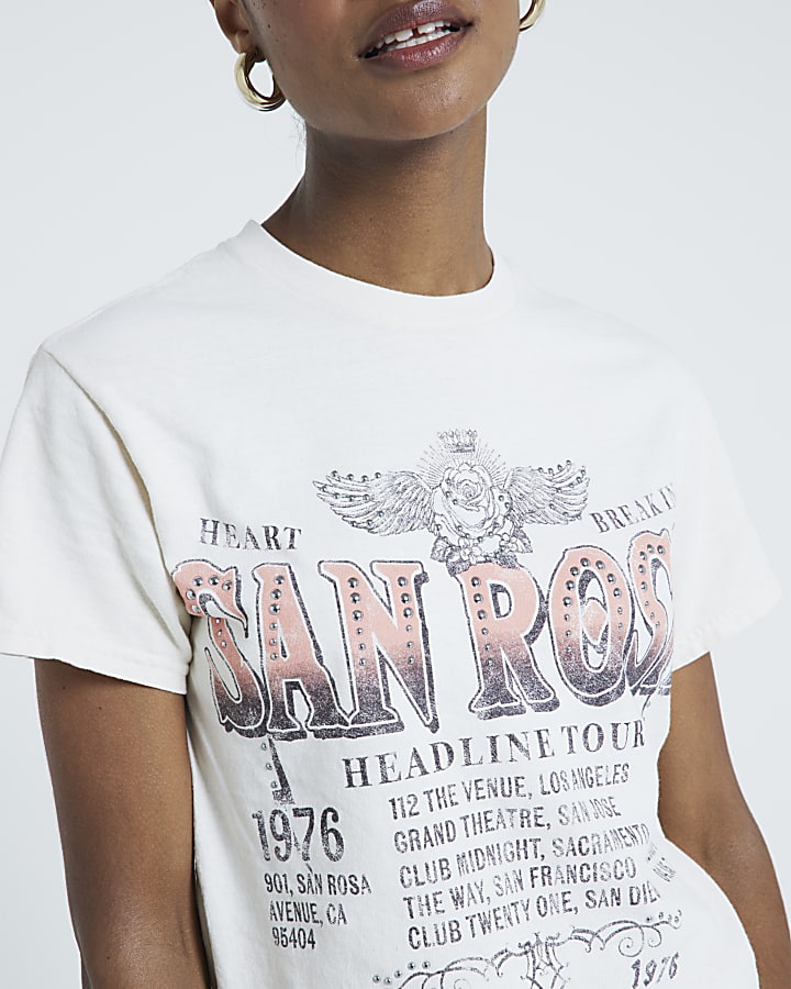 Cream San Rosa graphic t-shirt