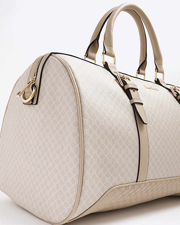 Beige Monogram Barrel Holdall Weekend Bag