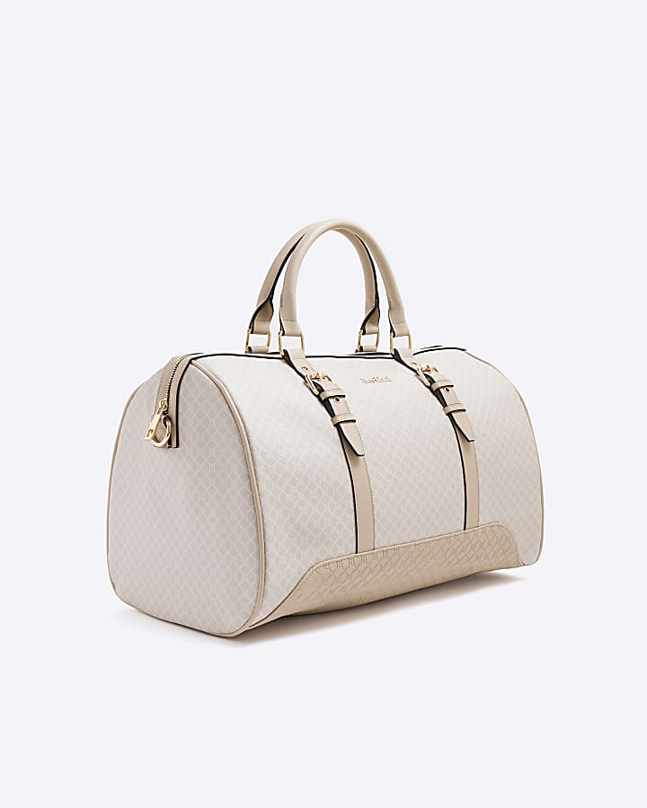 Beige Monogram Barrel Holdall Weekend Bag