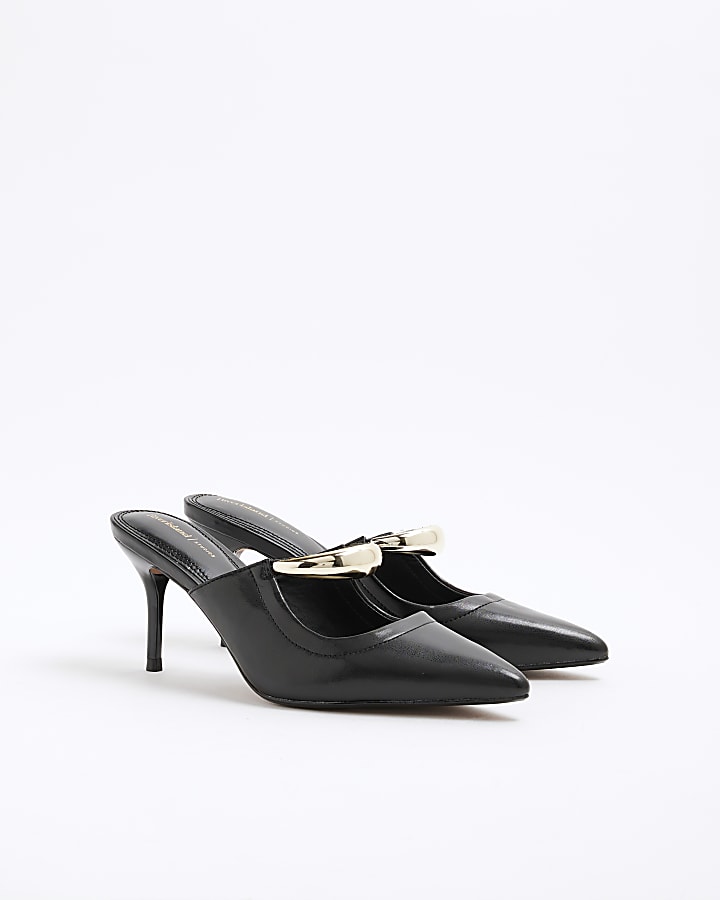 Black Court Heel Shoes