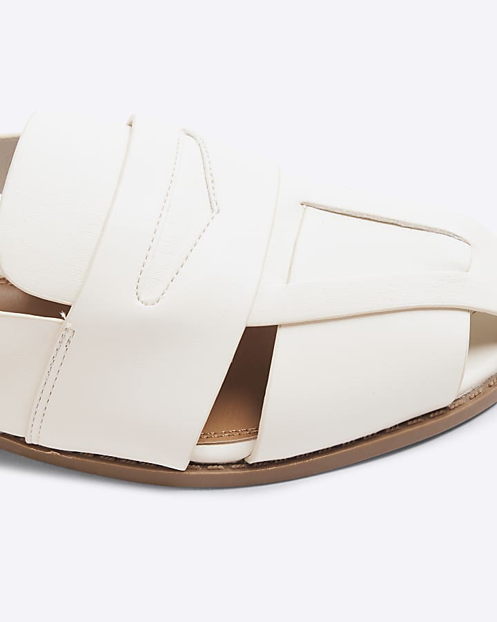 Cream Sling Back Loafers