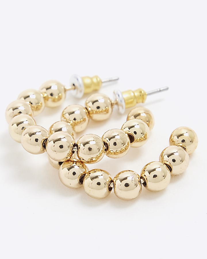 Gold Ball Mini Hoop Earrings