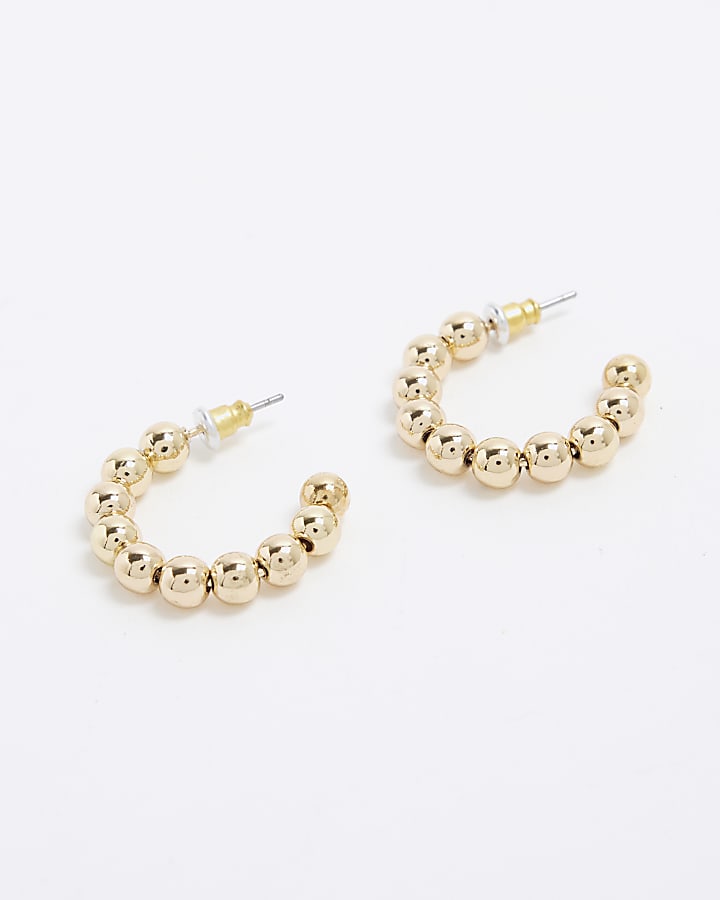 Gold Ball Mini Hoop Earrings