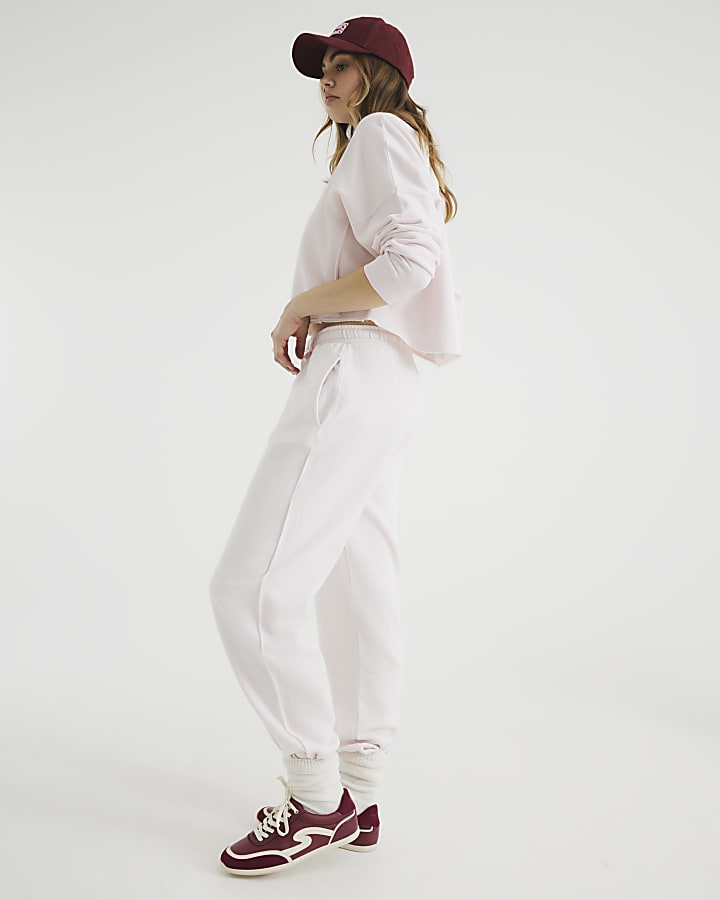 Pink Chopped Hem Seam Sweatshirt