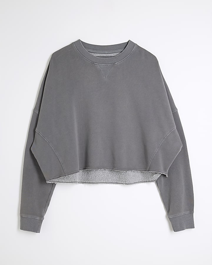 Grey Cropped Sweatshirt