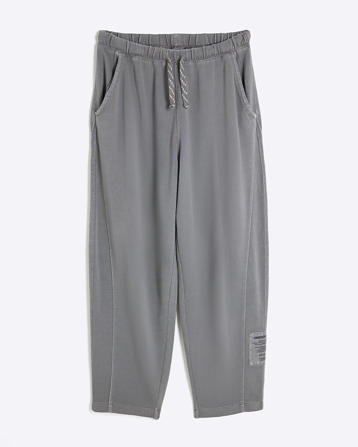 Grey Washed Barrel Leg Joggers