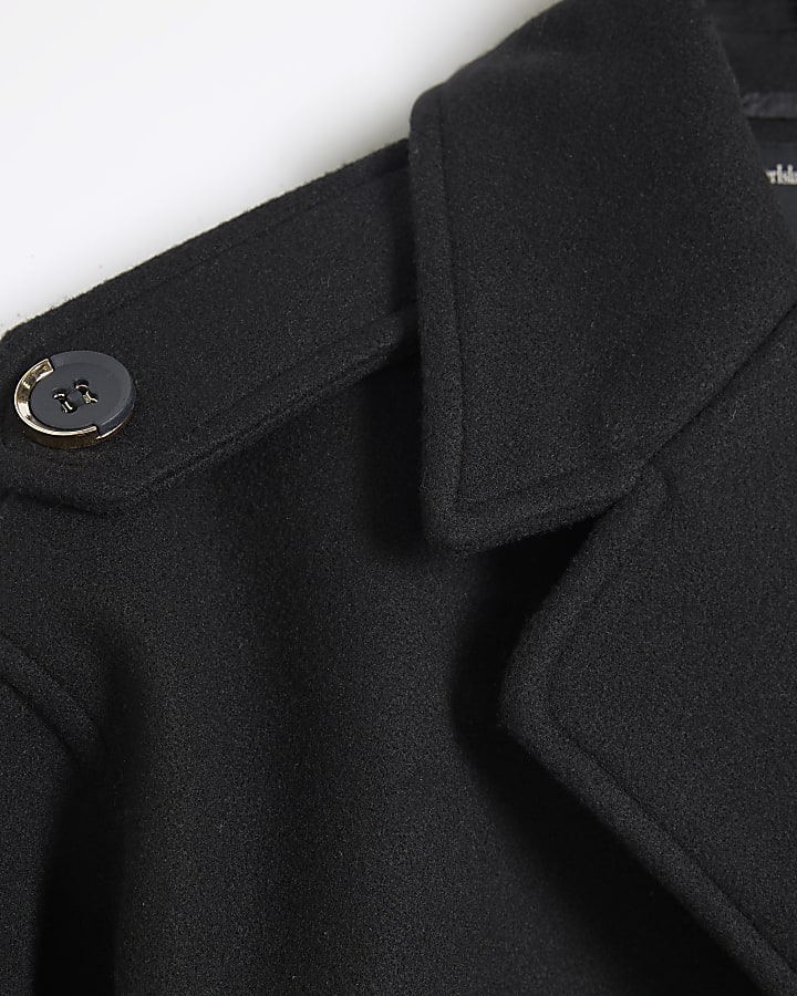 Black Bomber Peacoat