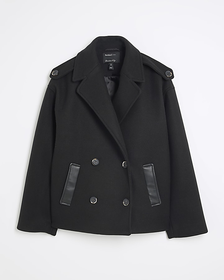 Black Bomber Peacoat