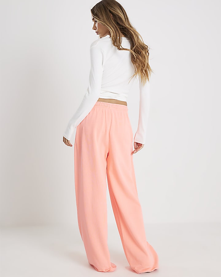 Coral Washed Wide Leg JoggerS