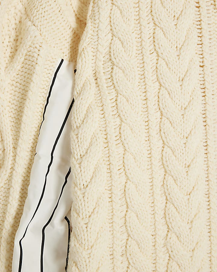 Cream Striped Sleeve Knit Jumper