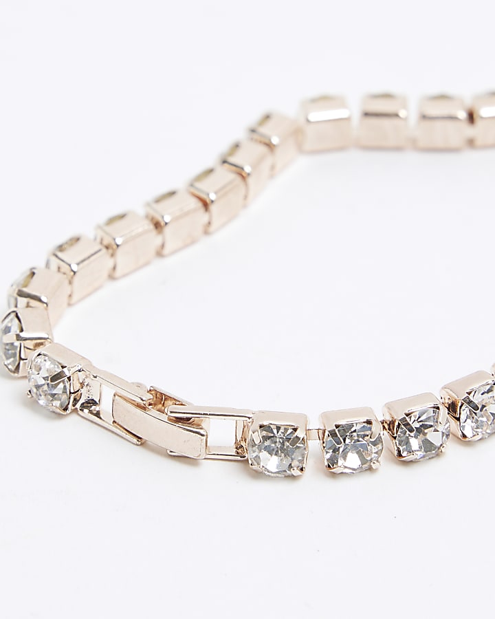 Pink Rose Gold Tennis Bracelet