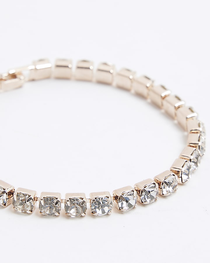 Pink Rose Gold Tennis Bracelet