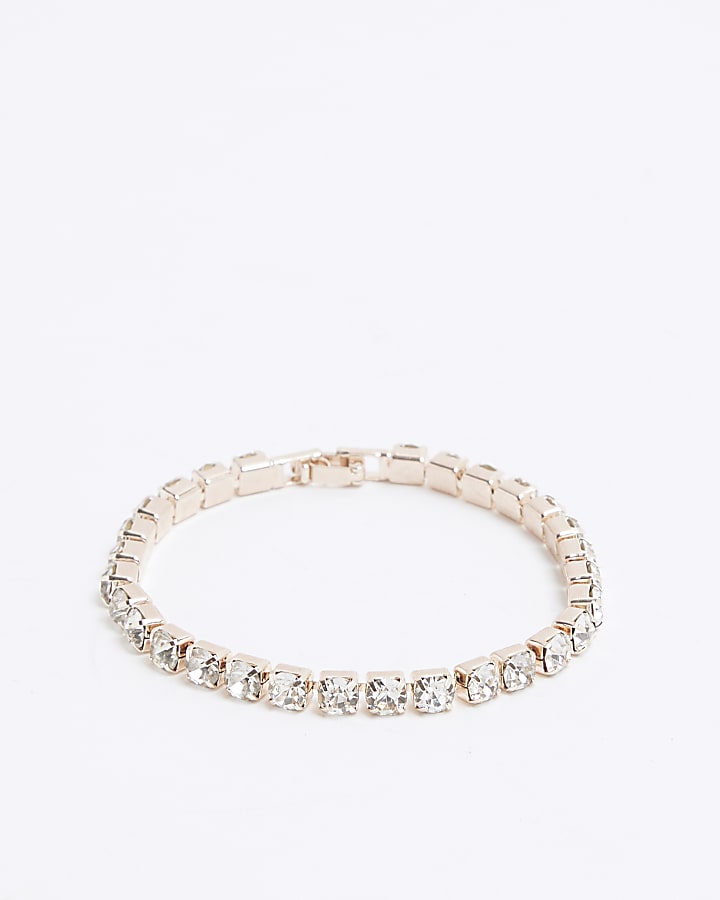 Pink Rose Gold Tennis Bracelet