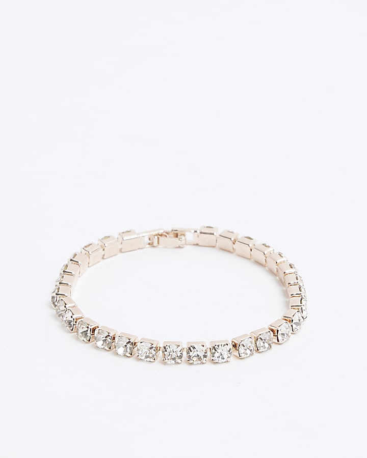 Pink Rose Gold Tennis Bracelet