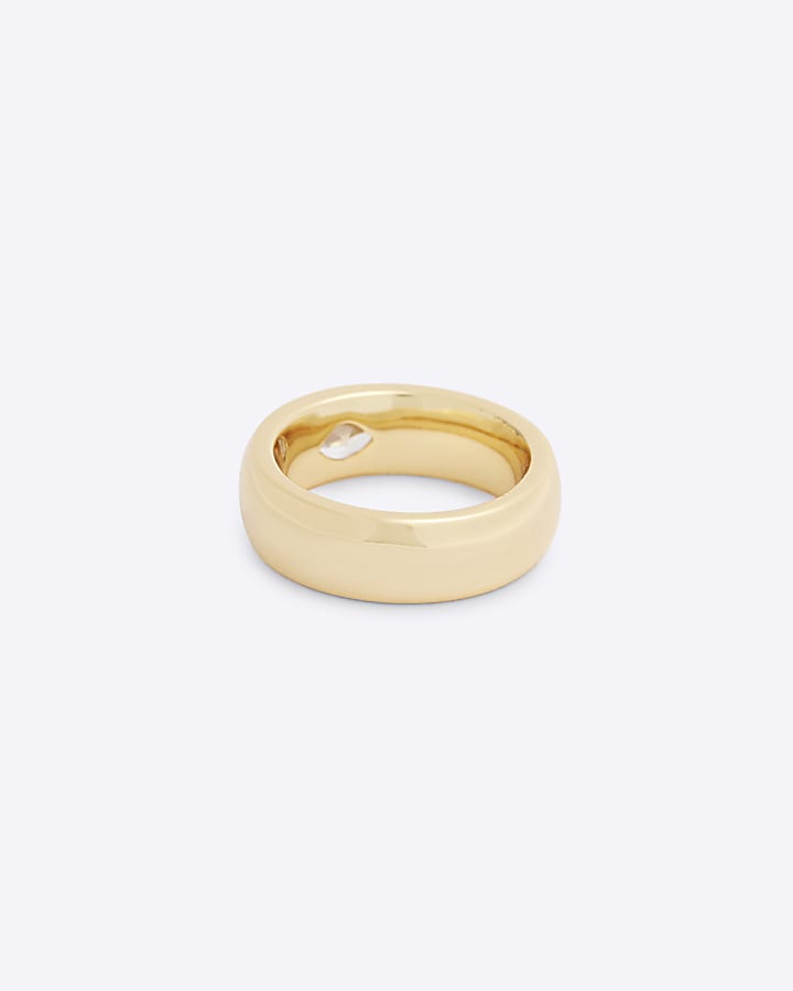 Gold plated Pear Stone Chunky Ring