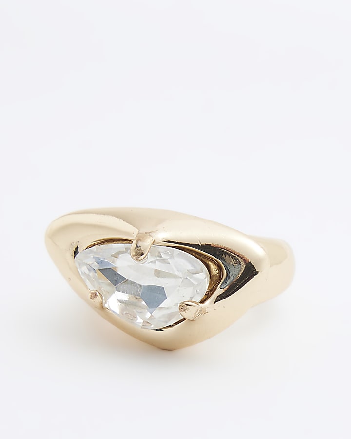 Gold Crystal Gem Ring