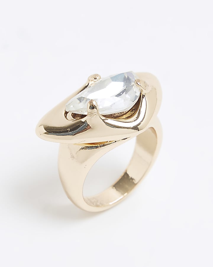 Gold Crystal Gem Ring