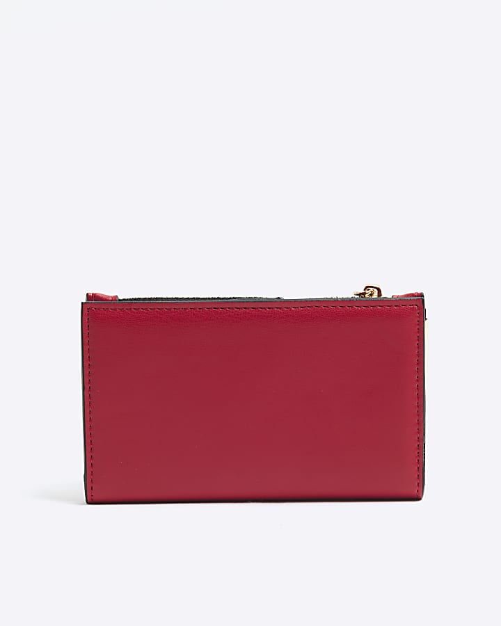 Red Faux Leather Scrunch Mini Card Holder